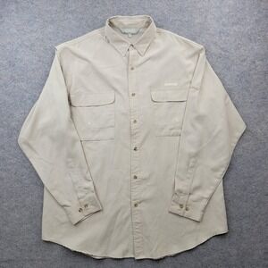 Sage Shirt Mens Large Check Button Front Long Sleeve Fishing Vented Performance